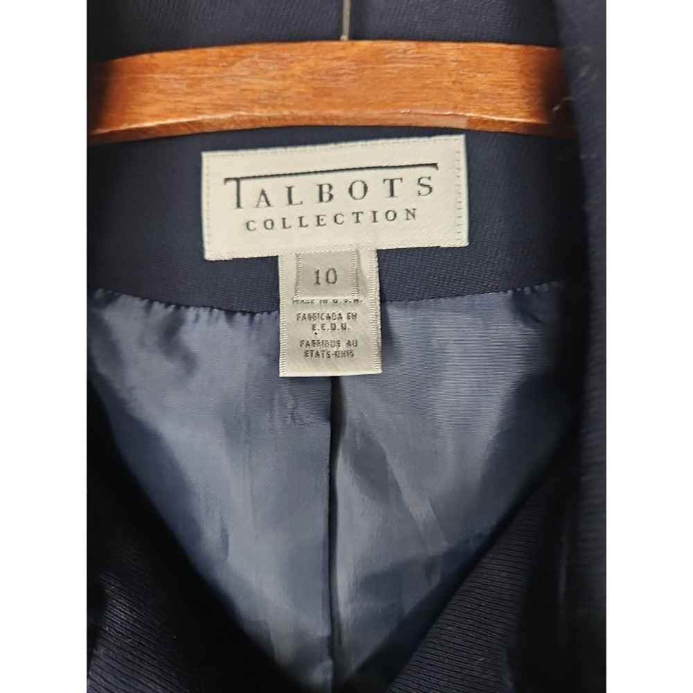 Vintage Talbots Jacket Peacoat 10 Navy Worsted Wool Double Breasted Classic Chic - Picture 4 of 8